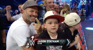 Action Star Jason Statham Spotted in the Crowd at WWE Monday Night Raw