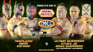 CMLL Runs Domingo Familiar at Arena México on June 21 Featuring Templario, Neón & More