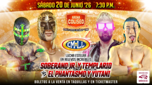 Soberano Jr. & Templario Team Up Against El Phantasmo & Yutani at CMLL Sábado De Coliseo