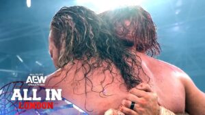 EXCLUSIVE: New AEW World Champion Will Ospreay shares a moment with Kenny Omega after All In: London