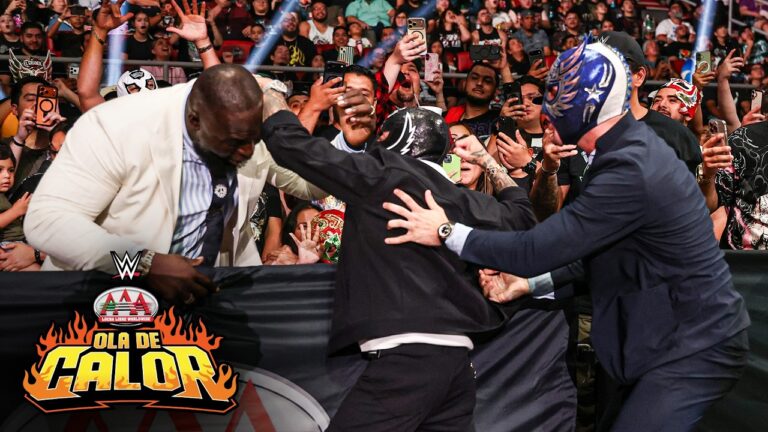 Mega Title Contract Signing descends into bedlam as Rey Mysterio challenges Omos: AAA Ola de Calor