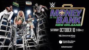 WWE Money in the Bank 2026 promotional art — Saturday October 10, Smoothie King Center, New Orleans