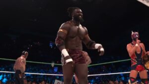Oba Femi knocks Omos out of the ring: WWE Worlds Collide, Sept. 26, 2026