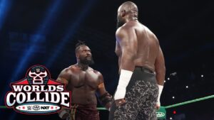 Oba Femi clotheslines Omos in epic confrontation: Worlds Collide 2026 highlights